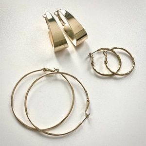 Gold-Toned Earring Trio